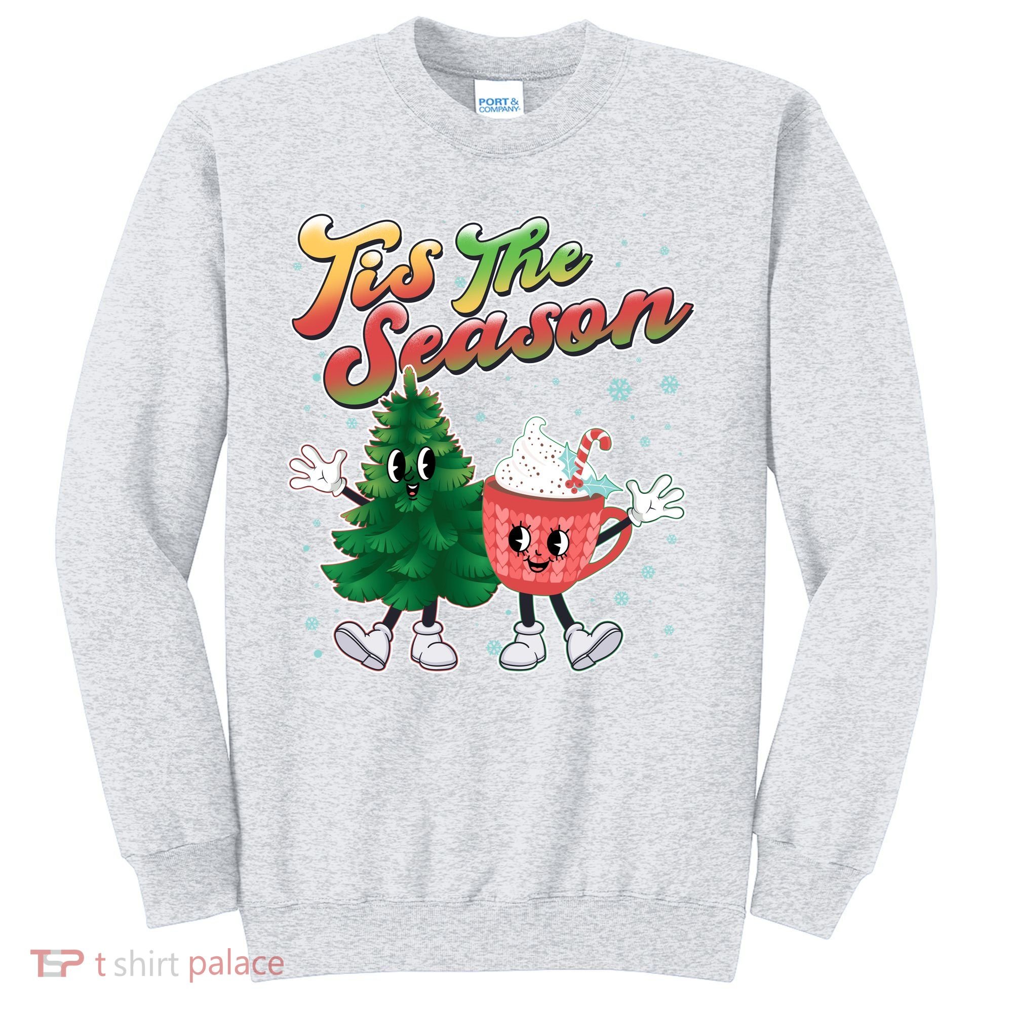Cute Retro Cartoon Christmas Tis The Season Sweatshirt