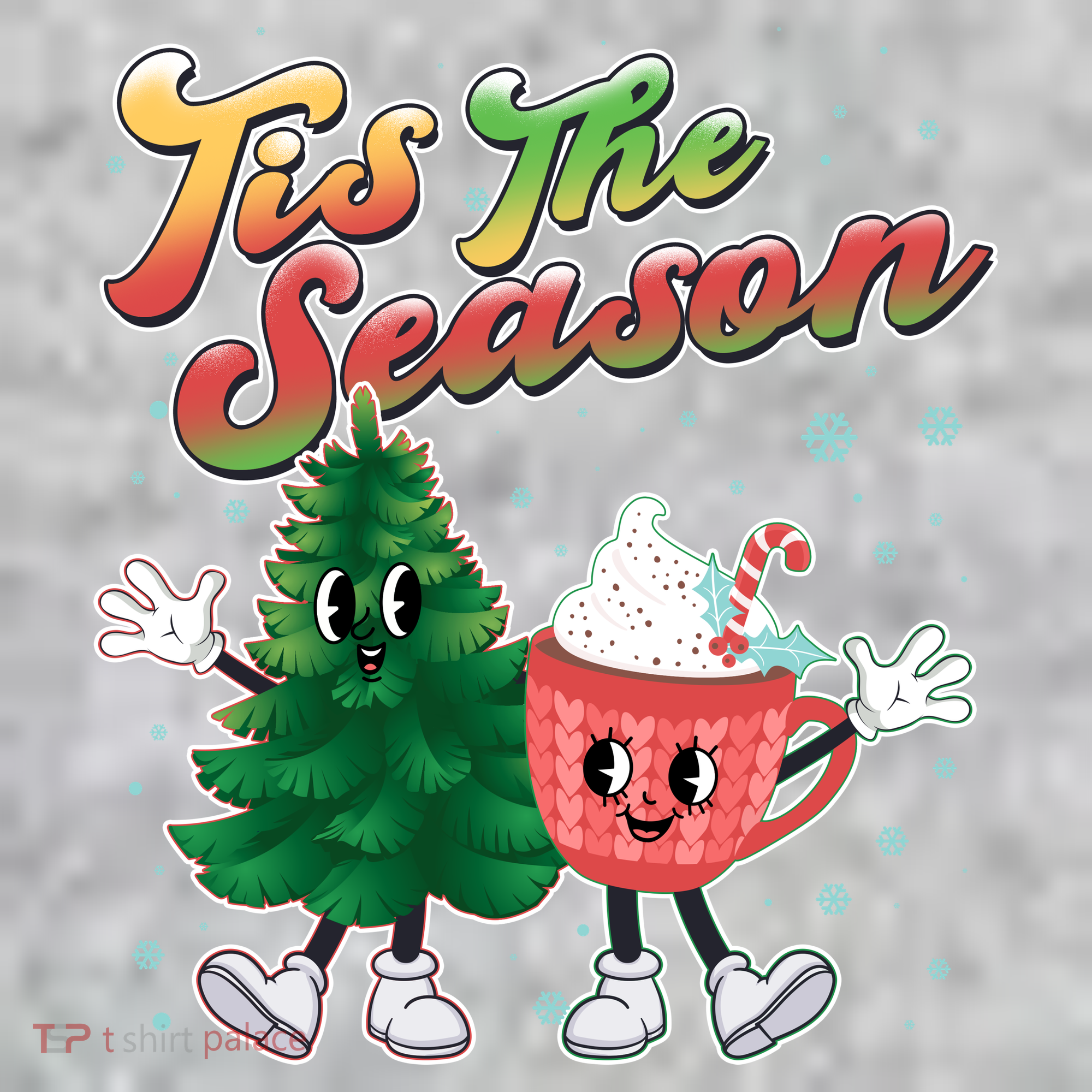 Cute Retro Cartoon Christmas Tis The Season Sweatshirt