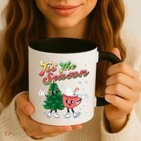 Cute Retro Cartoon Christmas Tis The Season Coffee Mug thumb 3