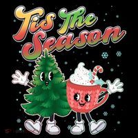 Cute Retro Cartoon Christmas Tis The Season Coffee Mug thumb 5