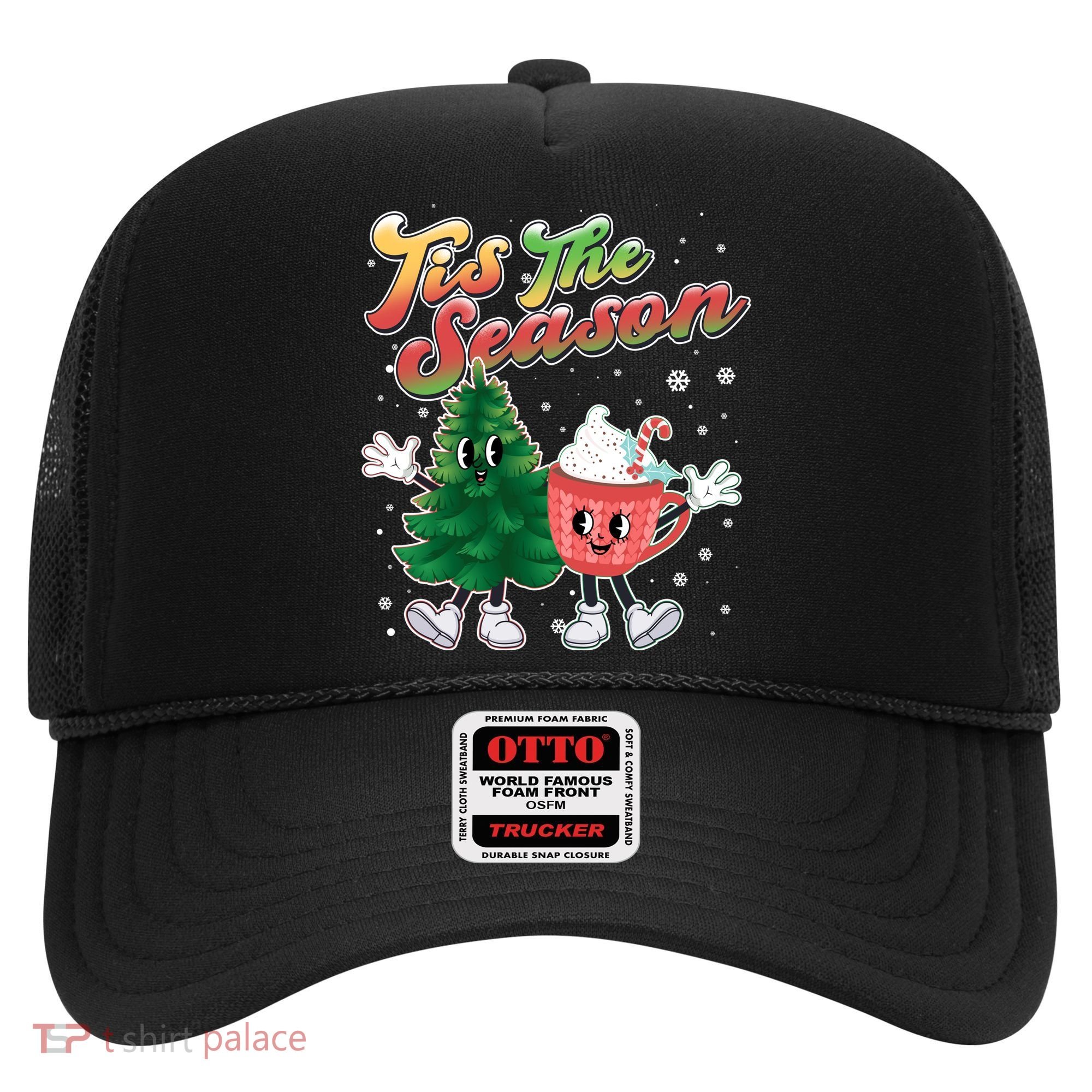 Cute Retro Cartoon Christmas Tis The Season Hat