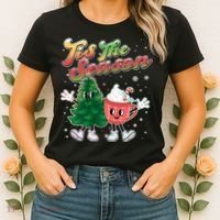 Cute Retro Cartoon Christmas Tis The Season Women's T-Shirt thumb 2