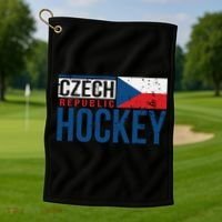 Czech Republic Czechia Hockey International Ice Supporter Cool Gift Golf Towel thumb 1
