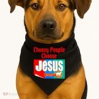 Choosy-People Retro Choose Jesus Christ Choose Jesus  USA-Made Doggie Bandana thumb 1