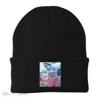 Cool Relaxed Cat on a Yacht Boat with Shark Funny Cat Meme Beanie thumb 0