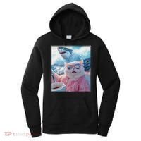 Cool Relaxed Cat on a Yacht Boat with Shark Funny Cat Meme Women's Hoodie thumb 0