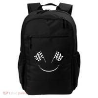 Car Racing Checkered Flag Smile Finish Line Automobile Racer Backpack thumb 0