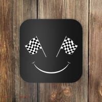 Car Racing Checkered Flag Smile Finish Line Automobile Racer Coaster thumb 0