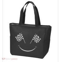 Car Racing Checkered Flag Smile Finish Line Automobile Racer Tote Bag thumb 3