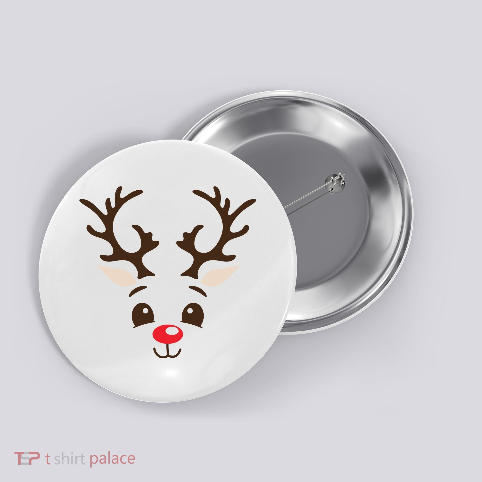 Christmas Reindeer Button