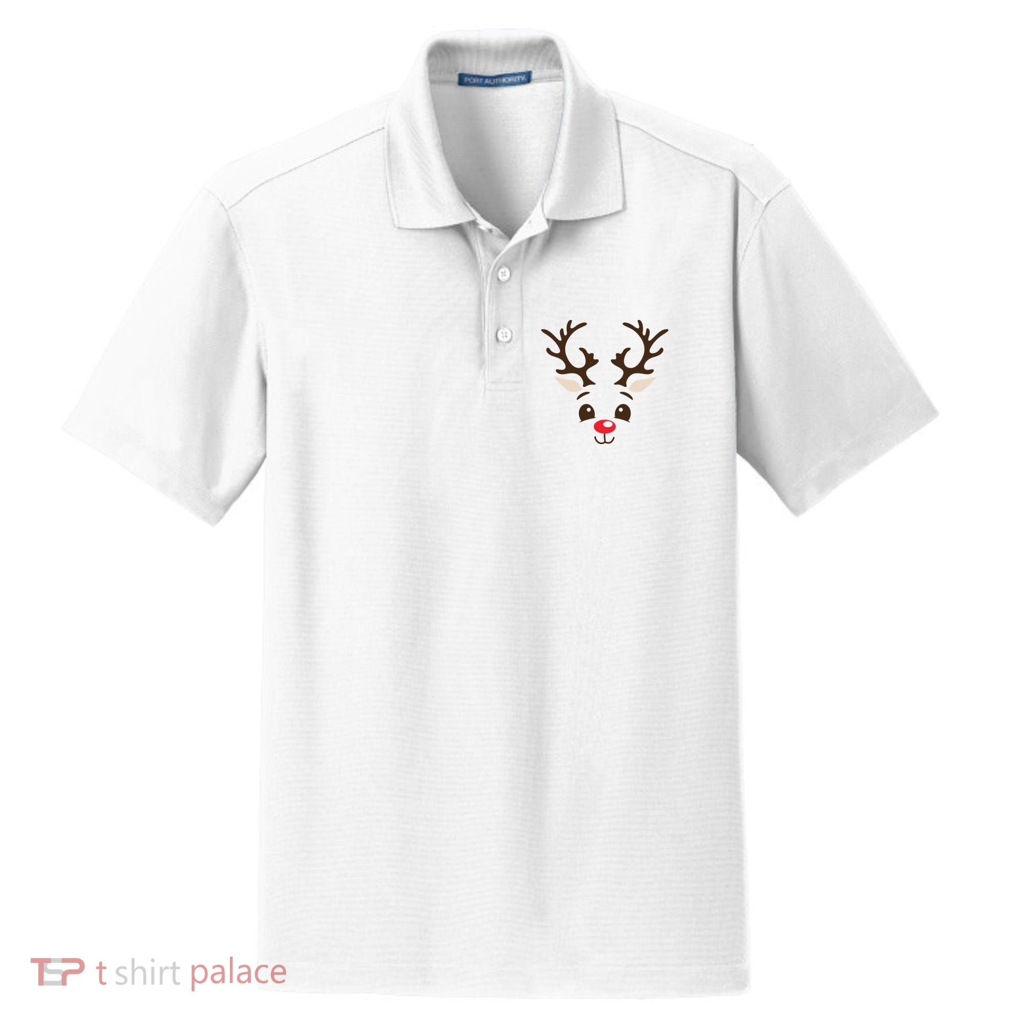 Christmas Reindeer Dry Zone Grid Polo