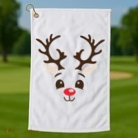 Christmas Reindeer Golf Towel thumb 1