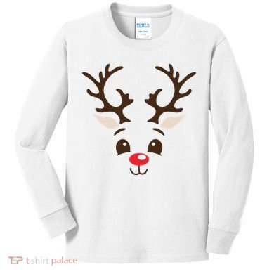 Christmas Reindeer Kids Long Sleeve Shirt