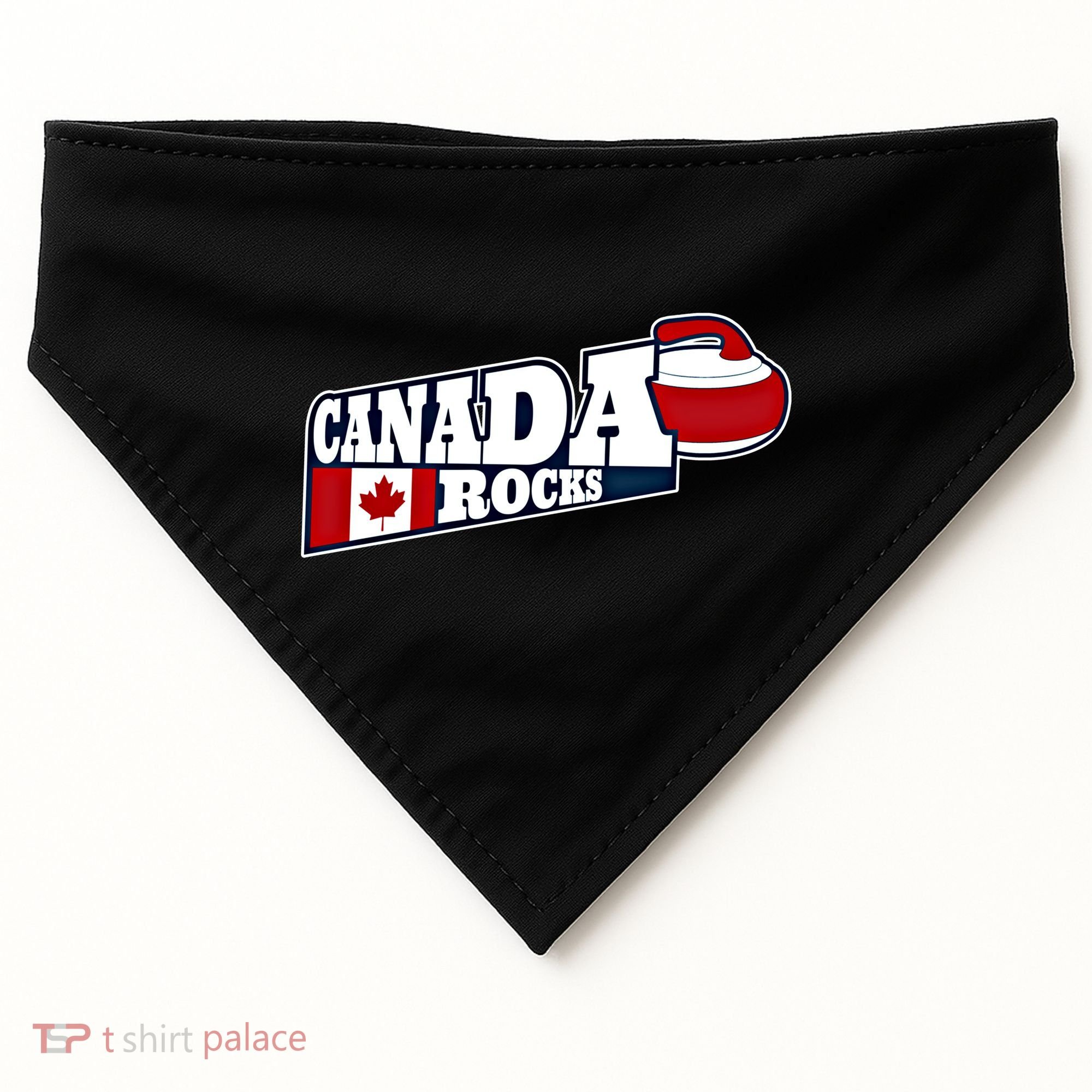 Canada Rocks Curling Stone Curler Canadian Flag Curling Funny Gift USA-Made Doggie Bandana