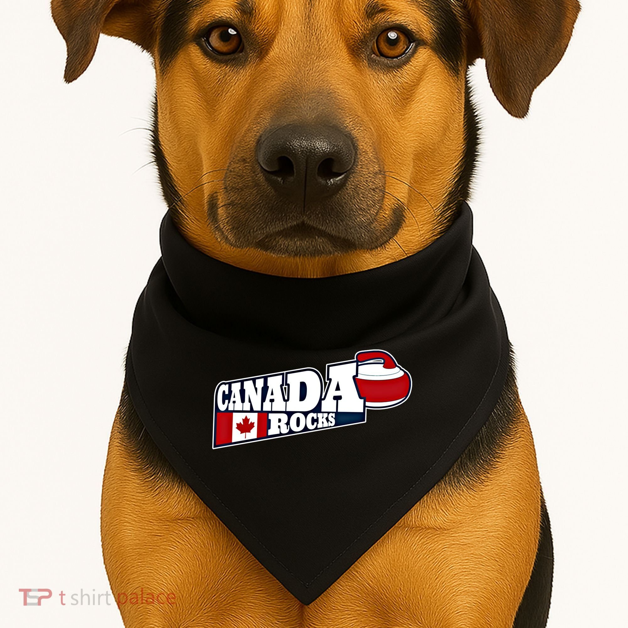 Canada Rocks Curling Stone Curler Canadian Flag Curling Funny Gift USA-Made Doggie Bandana