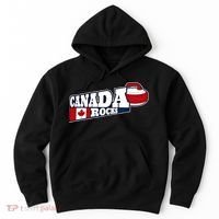 Canada Rocks Curling Stone Curler Canadian Flag Curling Funny Gift Hoodie thumb 0
