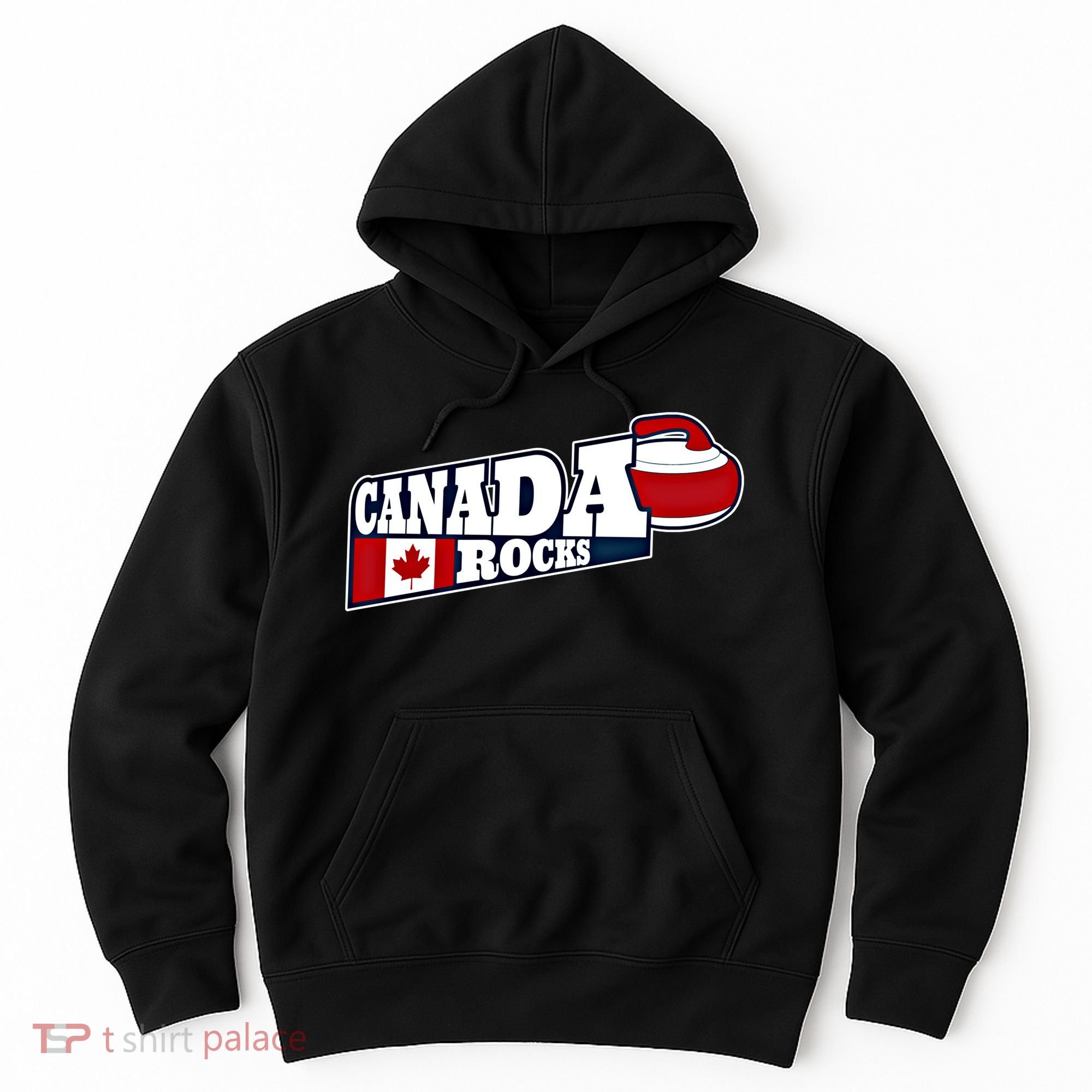 Canada Rocks Curling Stone Curler Canadian Flag Curling Funny Gift Hoodie