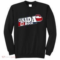 Canada Rocks Curling Stone Curler Canadian Flag Curling Funny Gift Sweatshirt thumb 0