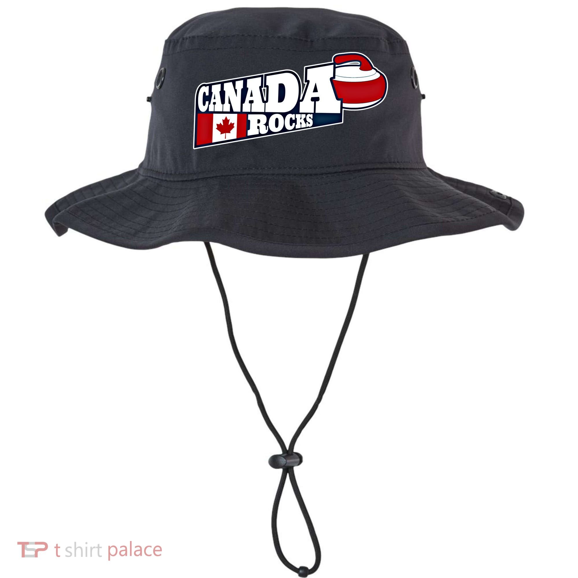 Canada Rocks Curling Stone Curler Canadian Flag Curling Funny Gift Bucket Hat
