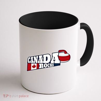 Canada Rocks Curling Stone Curler Canadian Flag Curling Funny Gift Coffee Mug back