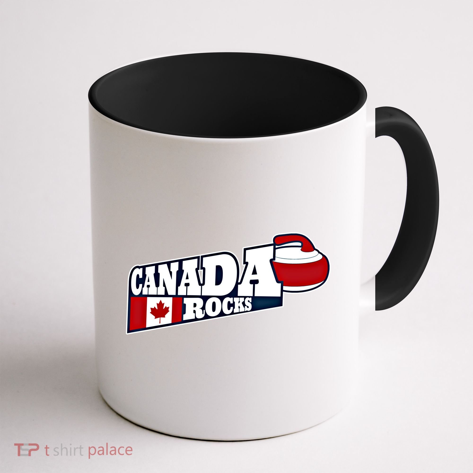 Canada Rocks Curling Stone Curler Canadian Flag Curling Funny Gift Coffee Mug