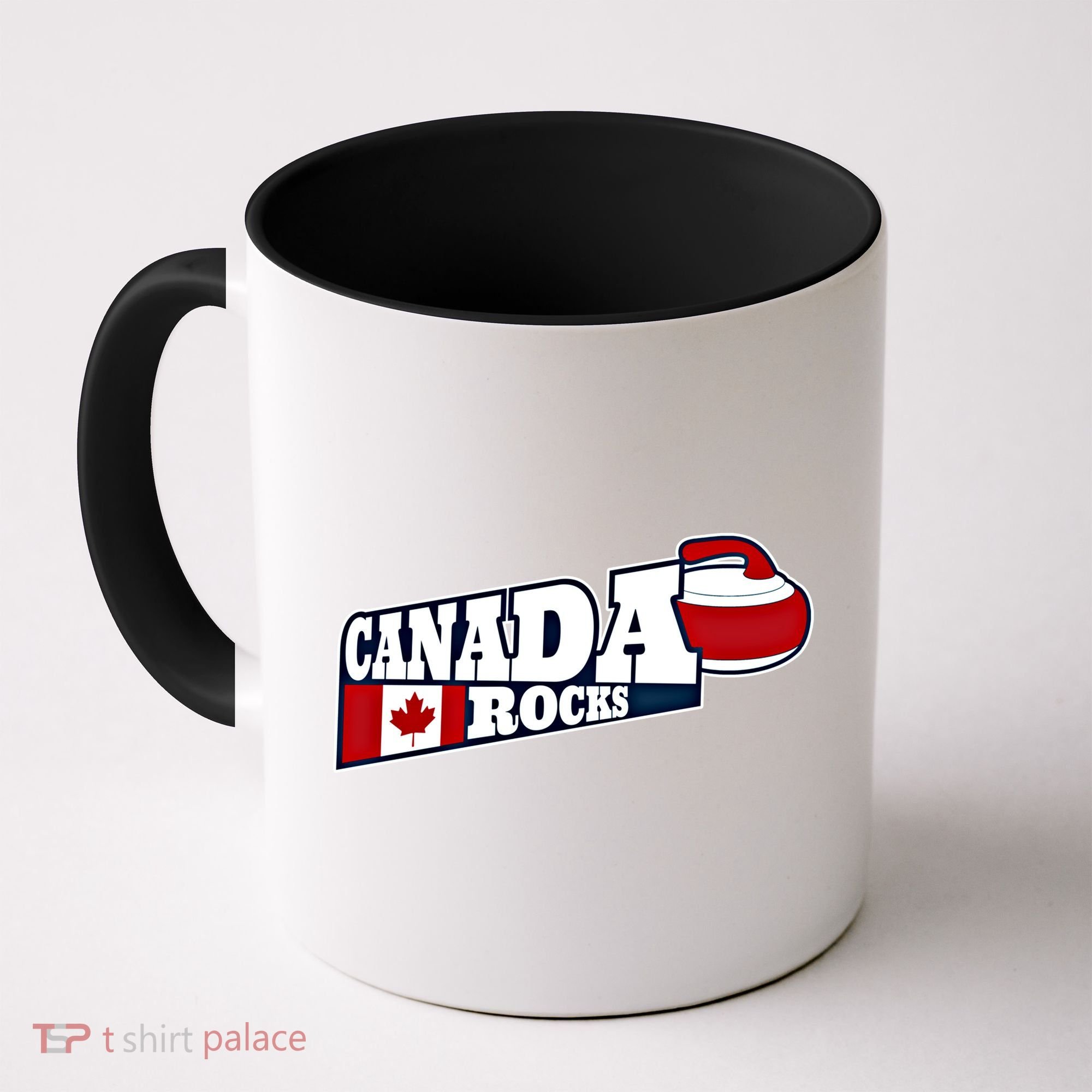 Canada Rocks Curling Stone Curler Canadian Flag Curling Funny Gift Coffee Mug