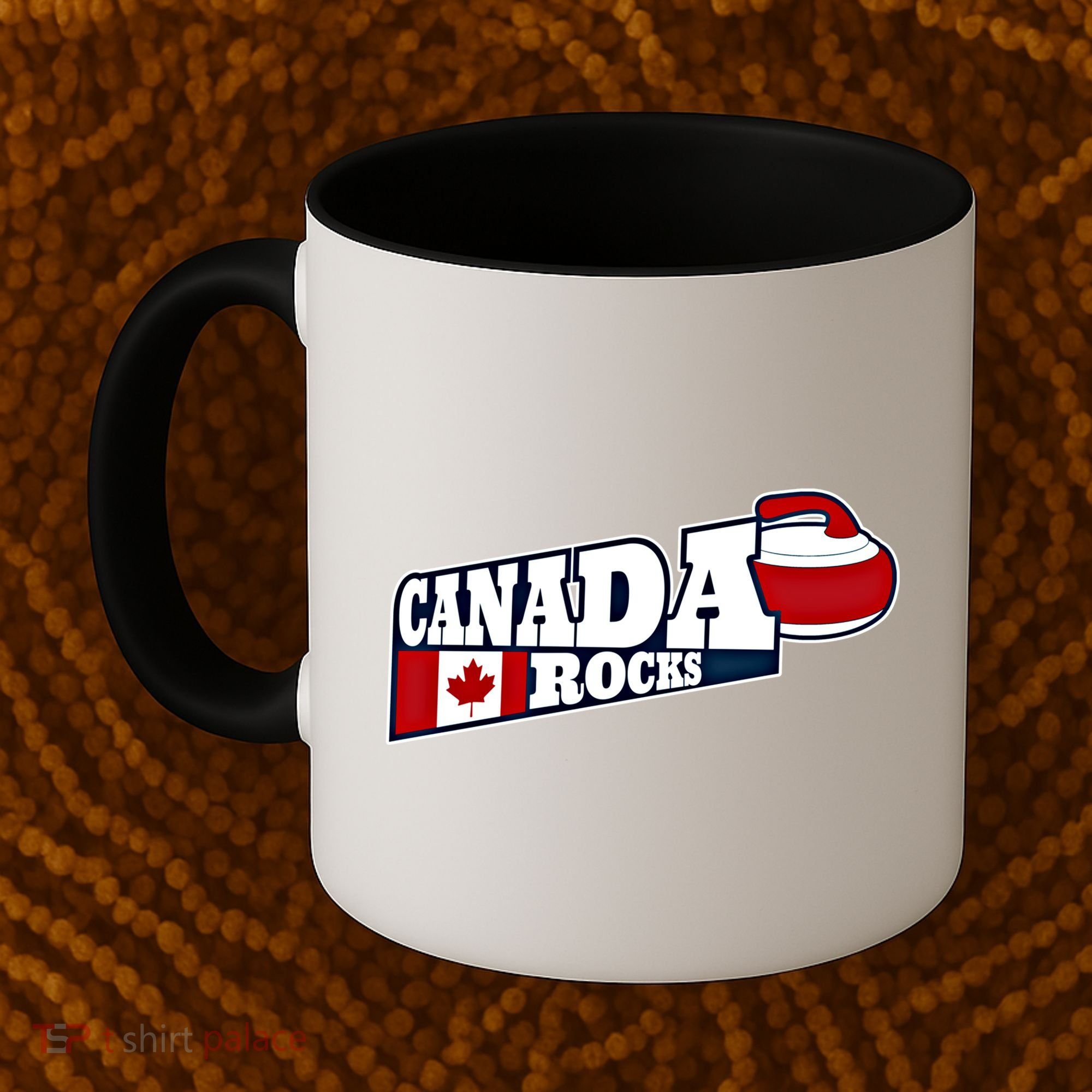 Canada Rocks Curling Stone Curler Canadian Flag Curling Funny Gift Coffee Mug