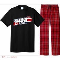 Canada Rocks Curling Stone Curler Canadian Flag Curling Funny Gift Pajama Set thumb 0