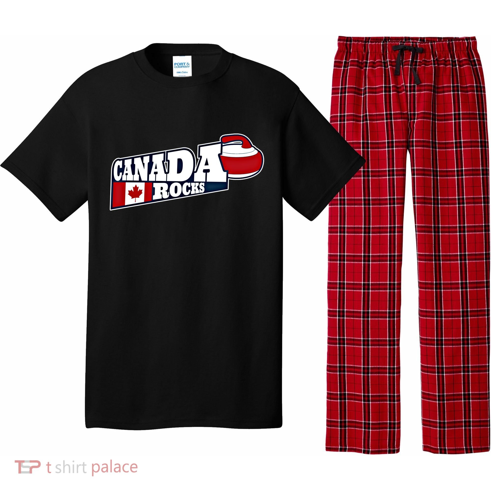 Canada Rocks Curling Stone Curler Canadian Flag Curling Funny Gift Pajama Set