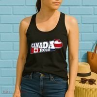 Canada Rocks Curling Stone Curler Canadian Flag Curling Funny Gift Women's Tank Top thumb 2