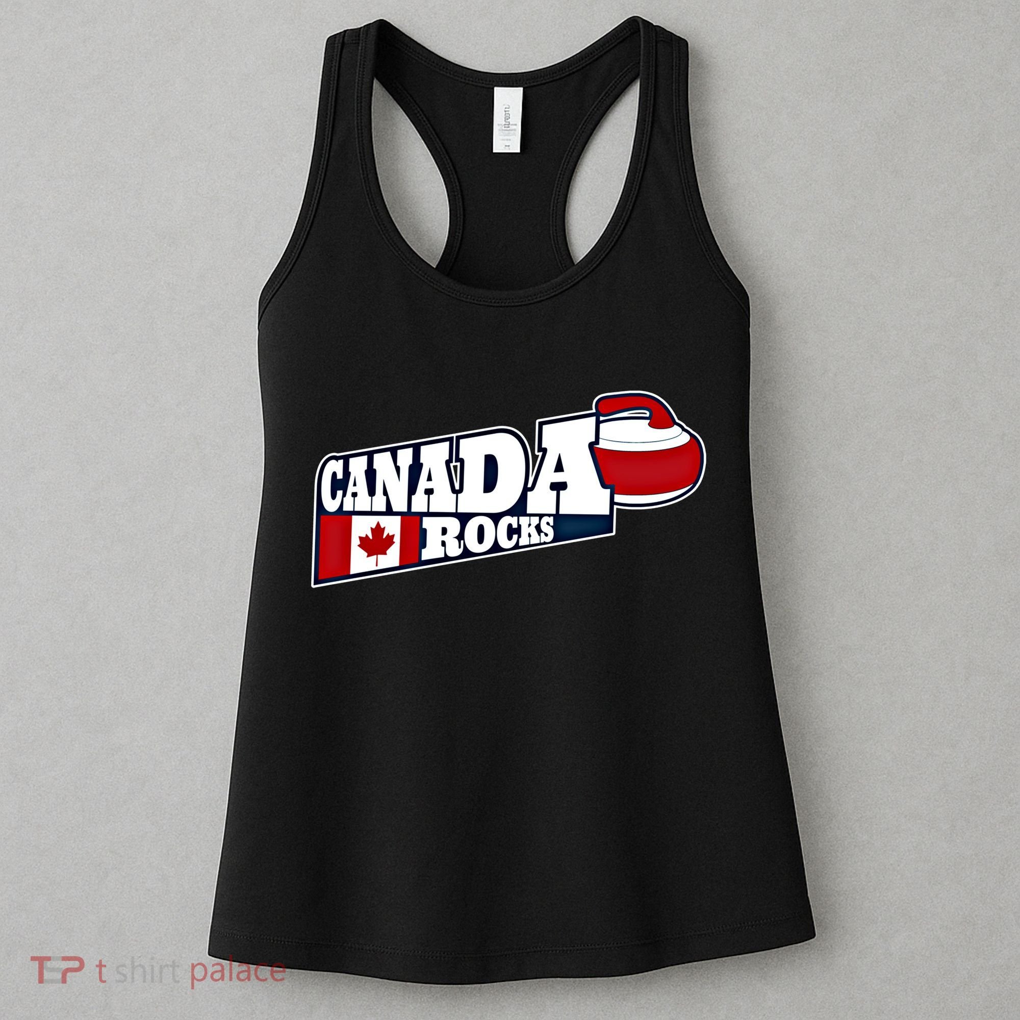 Canada Rocks Curling Stone Curler Canadian Flag Curling Funny Gift Women's Tank Top