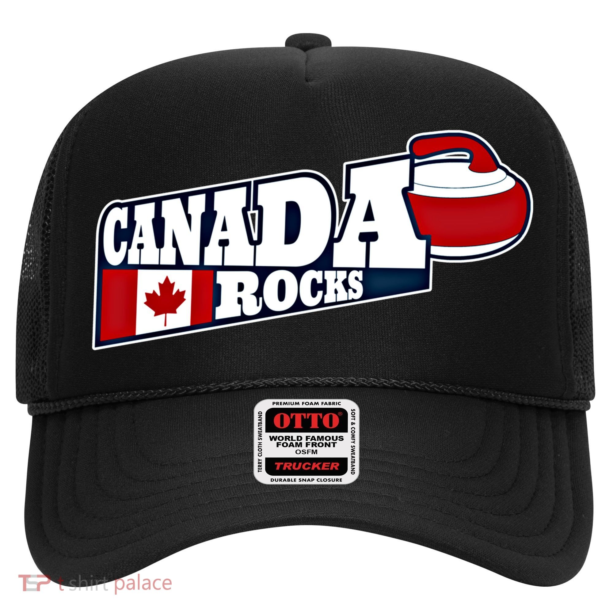 Canada Rocks Curling Stone Curler Canadian Flag Curling Funny Gift Hat