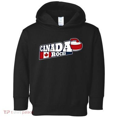 Canada Rocks Curling Stone Curler Canadian Flag Curling Funny Gift Toddler Hoodie