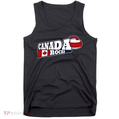 Canada Rocks Curling Stone Curler Canadian Flag Curling Funny Gift Tank Top