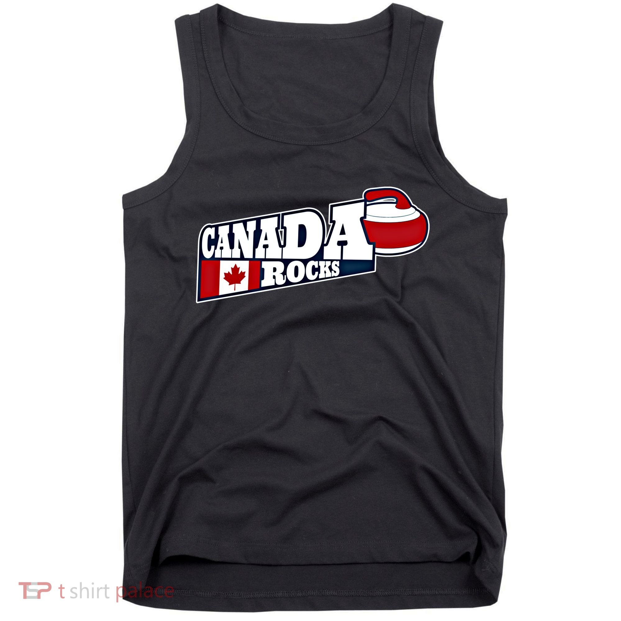 Canada Rocks Curling Stone Curler Canadian Flag Curling Funny Gift Tank Top