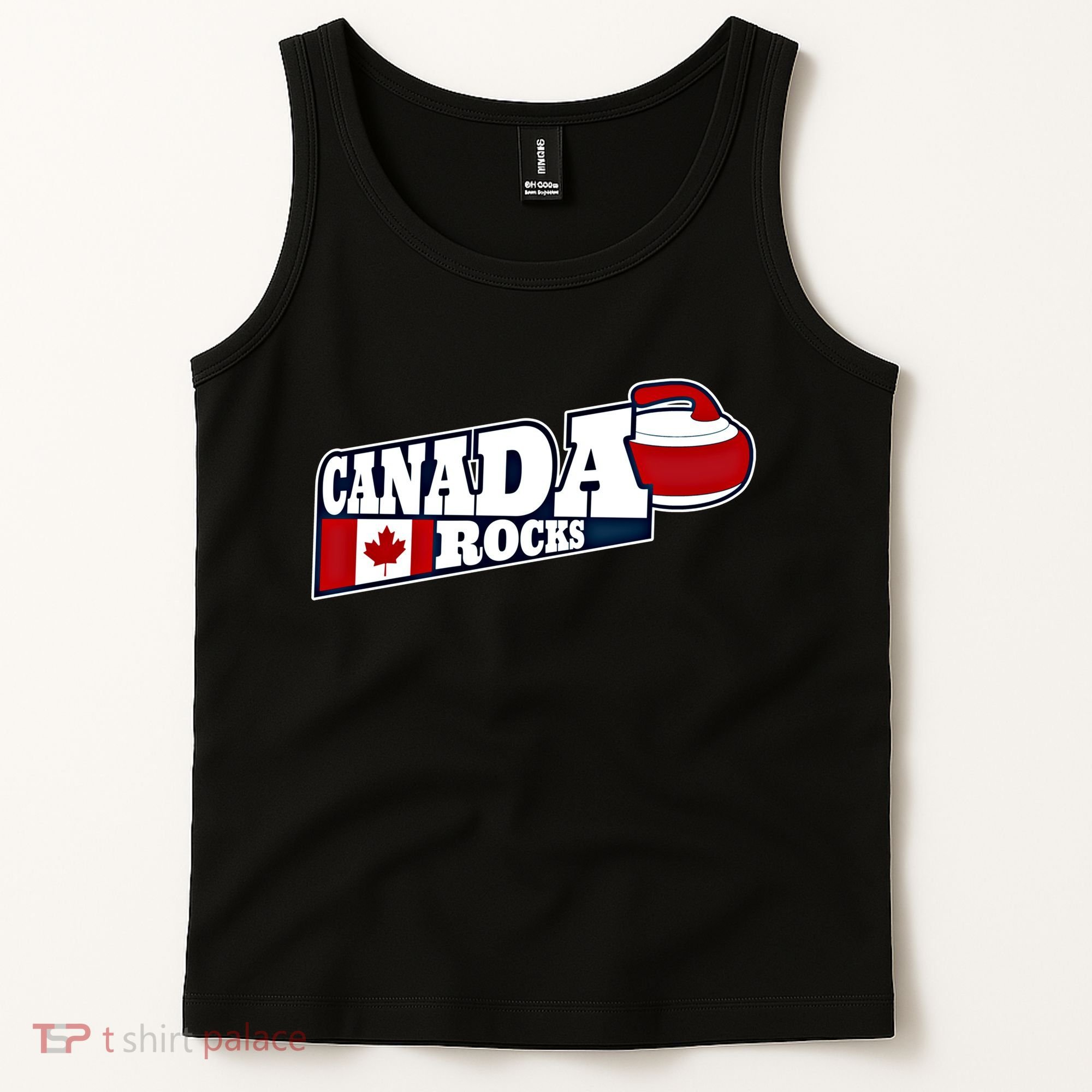 Canada Rocks Curling Stone Curler Canadian Flag Curling Funny Gift Tank Top