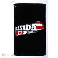 Canada Rocks Curling Stone Curler Canadian Flag Curling Funny Gift Golf Towel thumb 0