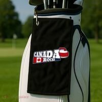Canada Rocks Curling Stone Curler Canadian Flag Curling Funny Gift Golf Towel thumb 2