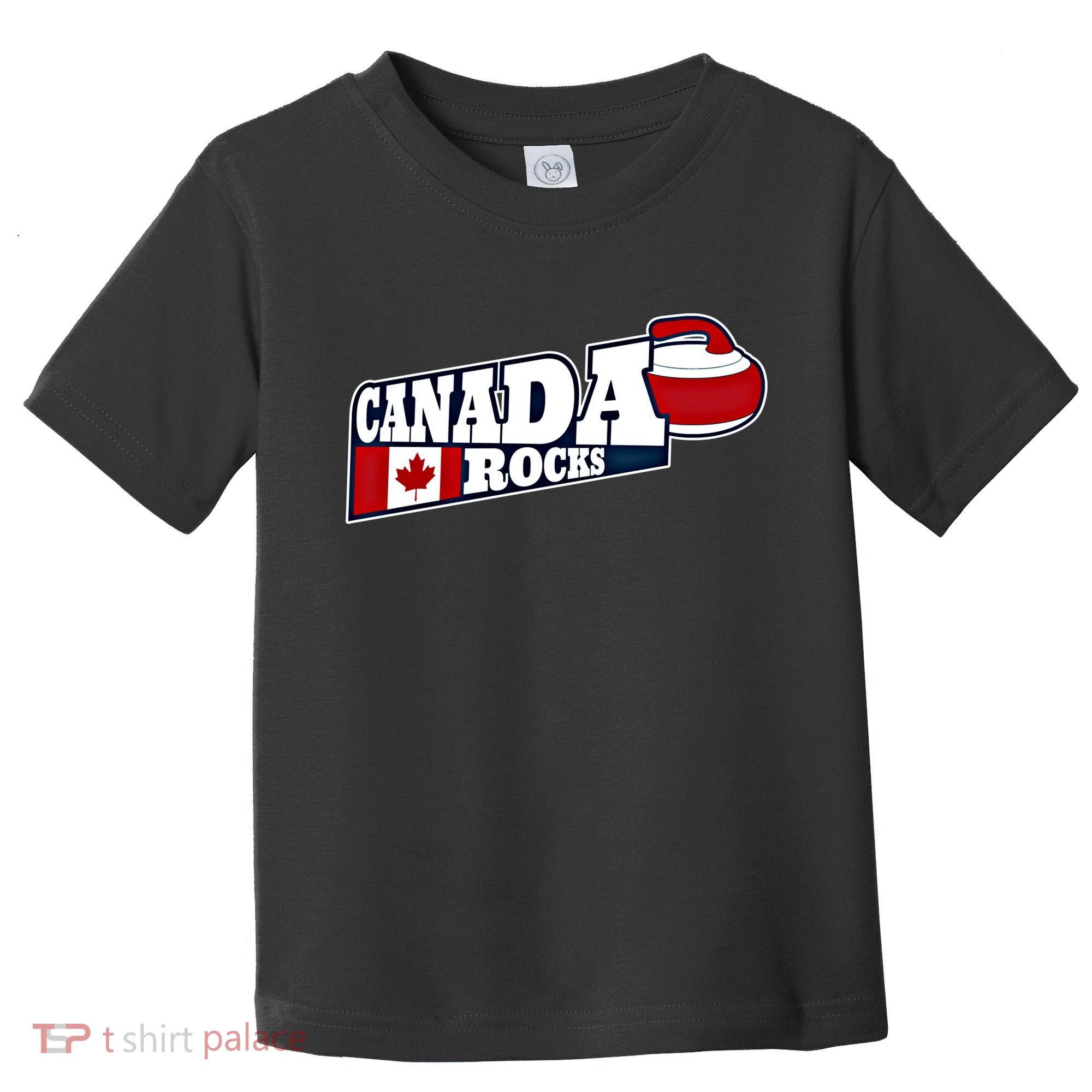 Canada Rocks Curling Stone Curler Canadian Flag Curling Funny Gift Toddler T-Shirt