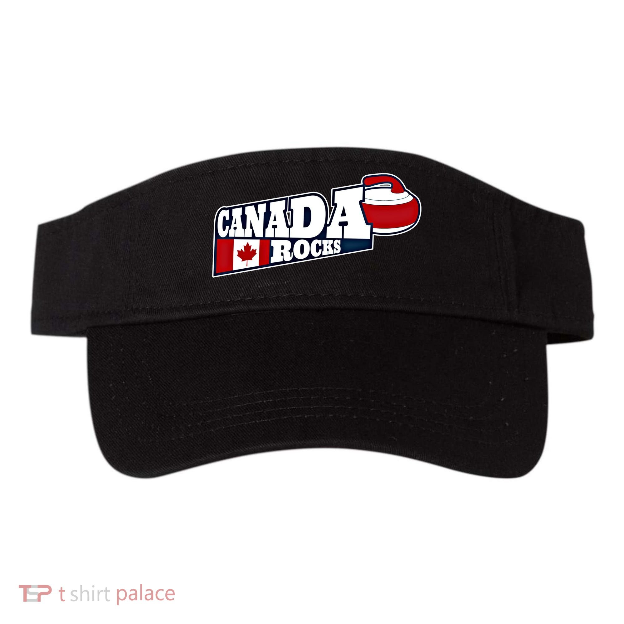 Canada Rocks Curling Stone Curler Canadian Flag Curling Funny Gift Visor