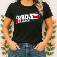 Canada Rocks Curling Stone Curler Canadian Flag Curling Funny Gift Women's T-Shirt thumb 2