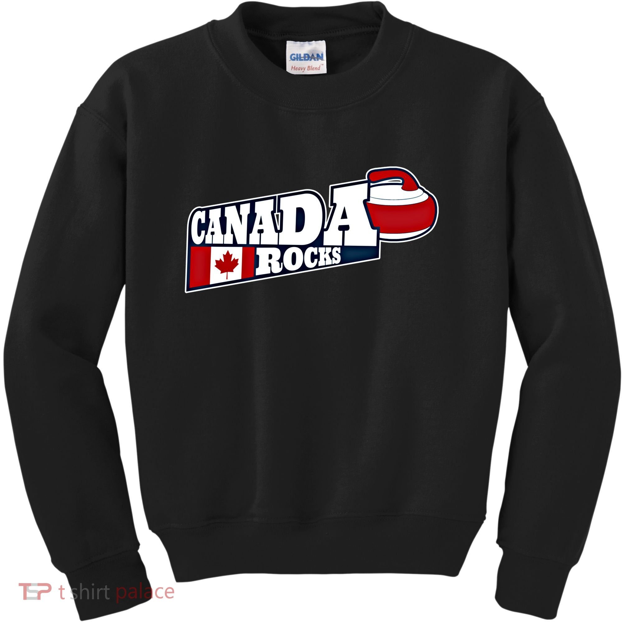 Canada Rocks Curling Stone Curler Canadian Flag Curling Funny Gift Kids Sweatshirt