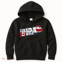 Canada Rocks Curling Stone Curler Canadian Flag Curling Funny Gift Kids Hoodie thumb 0