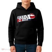 Canada Rocks Curling Stone Curler Canadian Flag Curling Funny Gift Kids Hoodie thumb 4