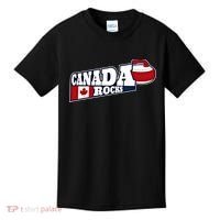 Canada Rocks Curling Stone Curler Canadian Flag Curling Funny Gift Kids T-Shirt thumb 0