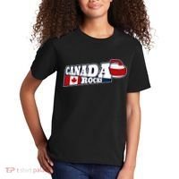 Canada Rocks Curling Stone Curler Canadian Flag Curling Funny Gift Kids T-Shirt thumb 2