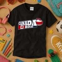 Canada Rocks Curling Stone Curler Canadian Flag Curling Funny Gift Kids T-Shirt thumb 3