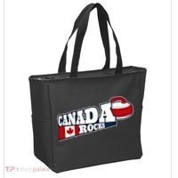 Canada Rocks Curling Stone Curler Canadian Flag Curling Funny Gift Tote Bag thumb 2