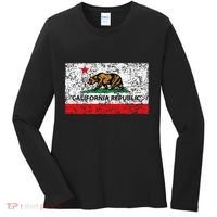 California Republic Cali Flag Socal Norcal Cencal Women's Long Sleeve Shirt thumb 0