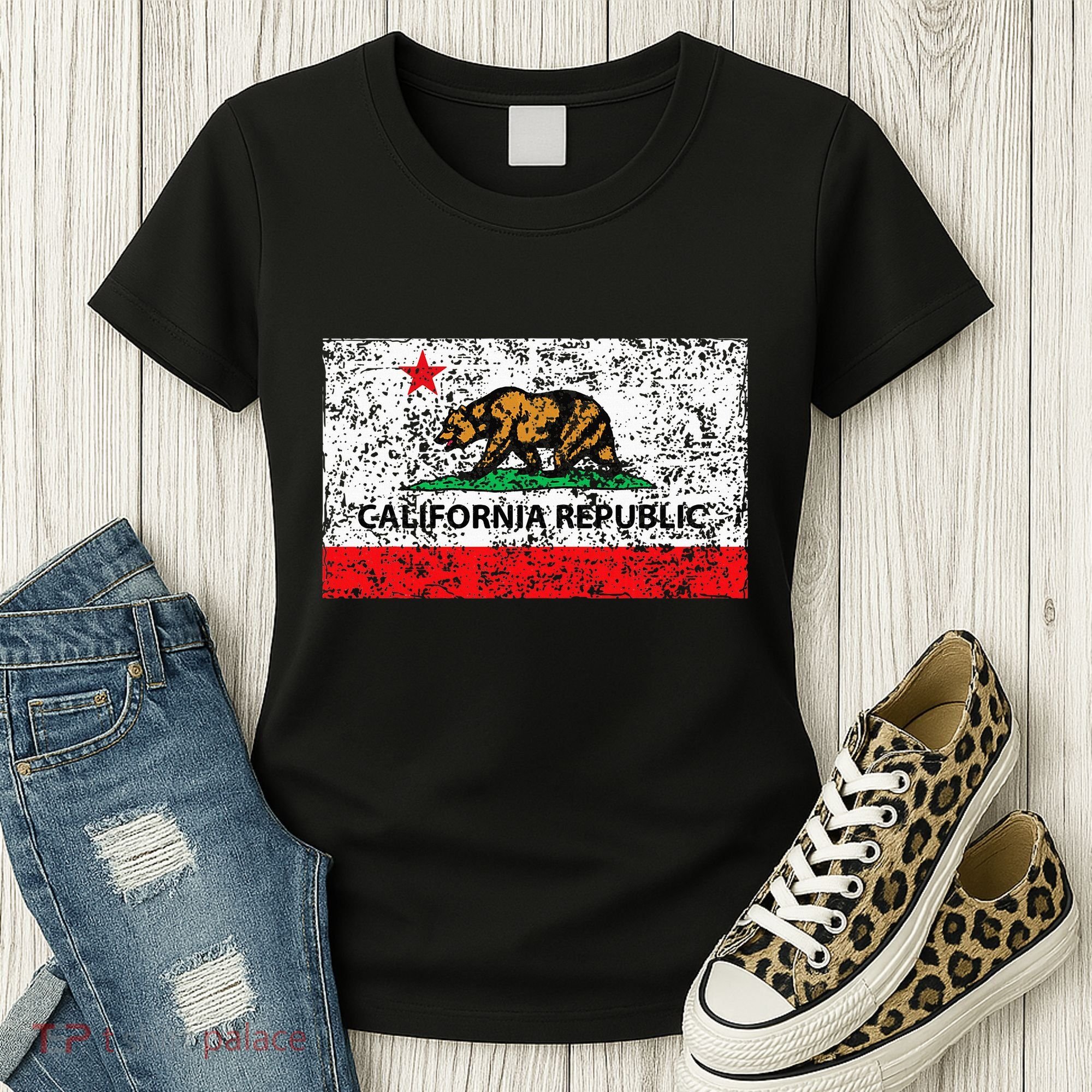 California Republic Cali Flag Socal Norcal Cencal Women's T-Shirt